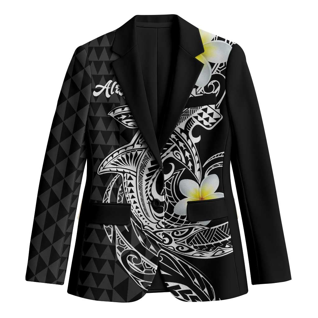 Aloha Hammerhead Shark Blazer Black Hawaiian Kakau Tribal Tattoo LT9 Unisex Black - Polynesian Pride