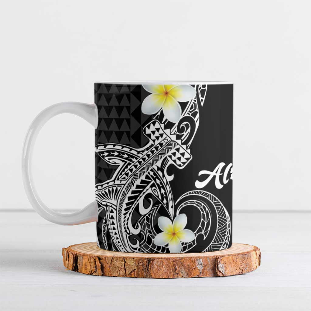 Aloha Hammerhead Shark Ceramic Mug Black Hawaiian Kakau Tribal Tattoo LT9 Black - Polynesian Pride