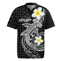 Aloha Hammerhead Shark Rugby Jersey Black Hawaiian Kakau Tribal Tattoo LT9 Black - Polynesian Pride