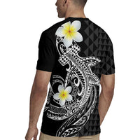 Aloha Hammerhead Shark Rugby Jersey Black Hawaiian Kakau Tribal Tattoo LT9 - Polynesian Pride