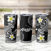 Aloha Hammerhead Shark Tumbler Cup Black Hawaiian Kakau Tribal Tattoo LT9 - Polynesian Pride