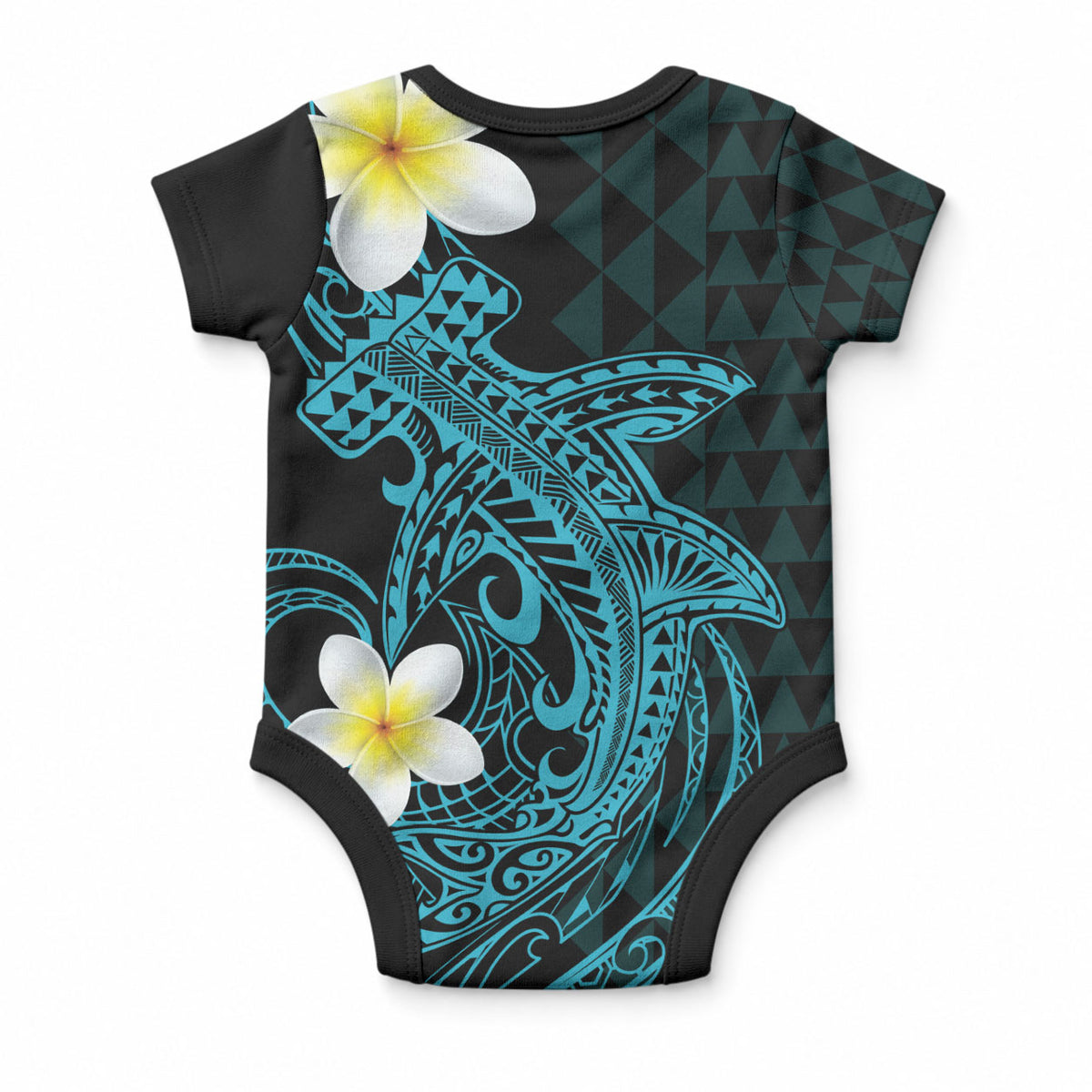 Aloha Hammerhead Shark Baby Onesie Calypso Hawaiian Kakau Tribal Tattoo LT9 - Polynesian Pride