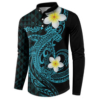 Aloha Hammerhead Shark Button Sweatshirt Calypso Hawaiian Kakau Tribal Tattoo LT9 - Polynesian Pride