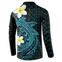 Aloha Hammerhead Shark Button Sweatshirt Calypso Hawaiian Kakau Tribal Tattoo LT9 - Polynesian Pride
