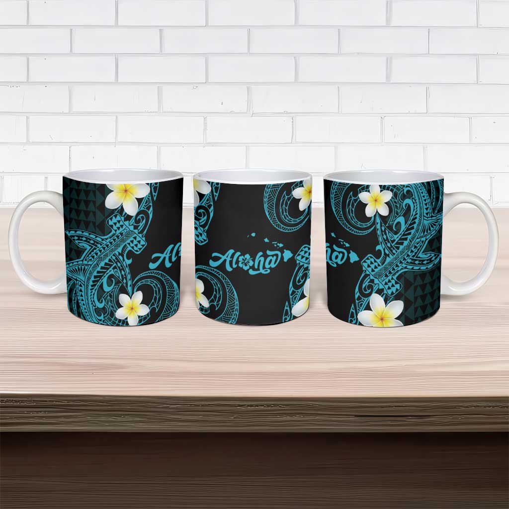 Aloha Hammerhead Shark Ceramic Mug Calypso Hawaiian Kakau Tribal Tattoo LT9 - Polynesian Pride