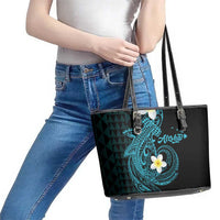 Aloha Hammerhead Shark Leather Tote Bag Calypso Hawaiian Kakau Tribal Tattoo LT9 - Polynesian Pride