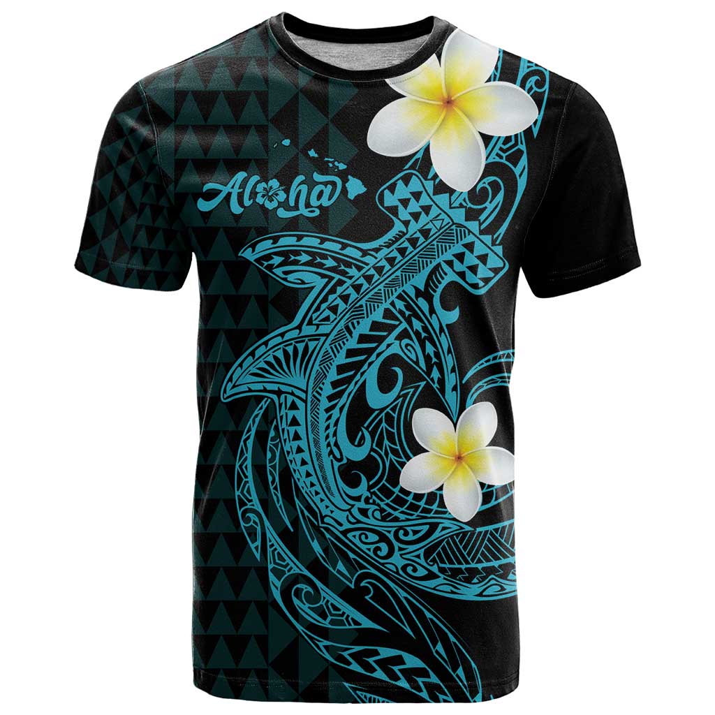 Aloha Hammerhead Shark T Shirt Calypso Hawaiian Kakau Tribal Tattoo LT9 Blue - Polynesian Pride