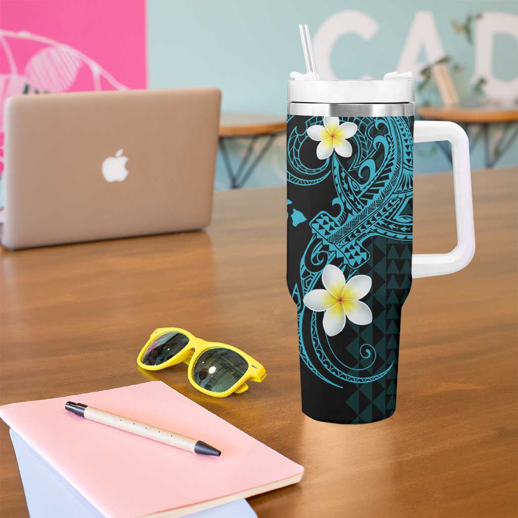 Aloha Hammerhead Shark Tumbler With Handle Calypso Hawaiian Kakau Tribal Tattoo LT9 - Polynesian Pride