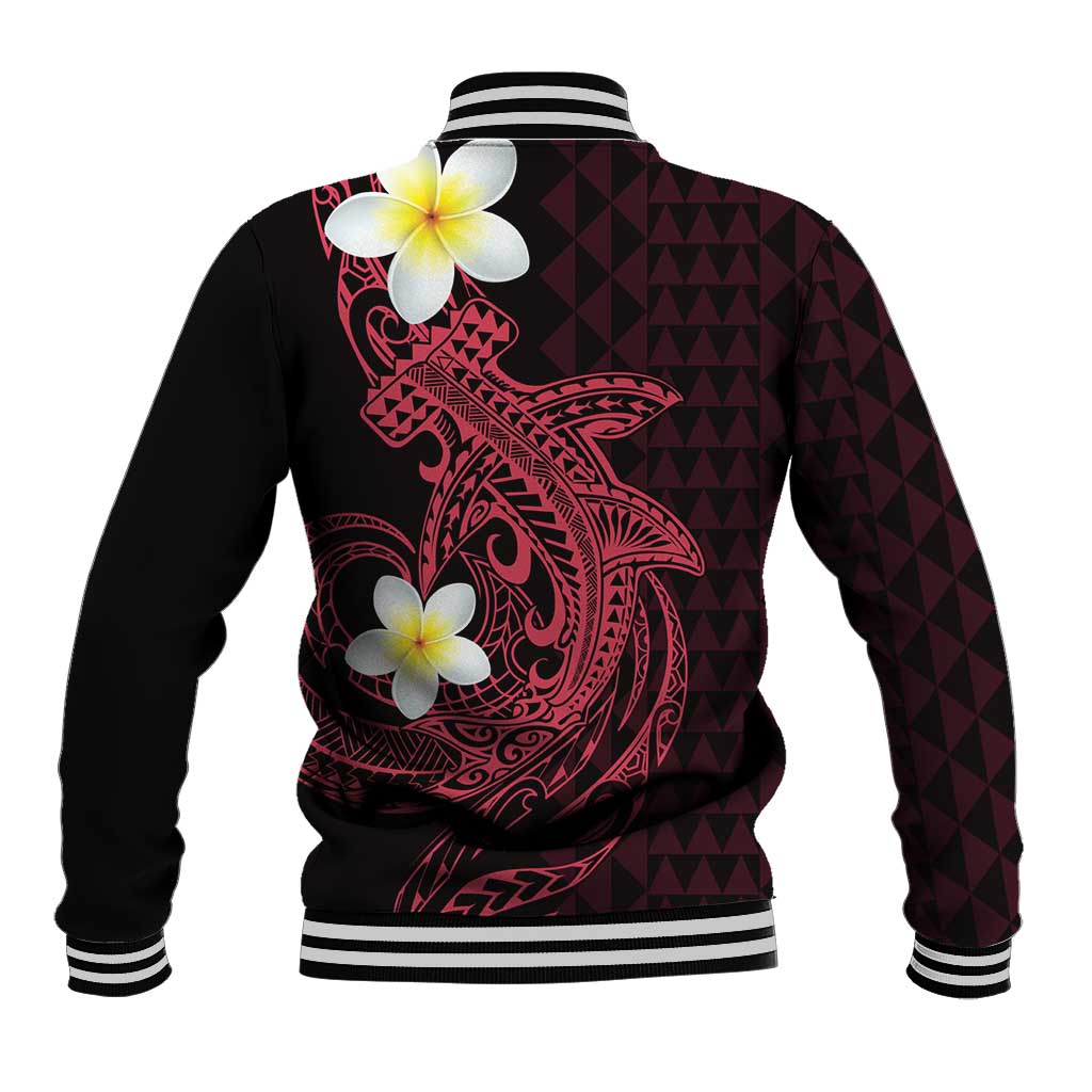 Aloha Hammerhead Shark Baseball Jacket Feverish Pink Hawaiian Kakau Tribal Tattoo LT9 - Polynesian Pride