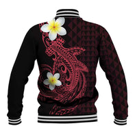 Aloha Hammerhead Shark Baseball Jacket Feverish Pink Hawaiian Kakau Tribal Tattoo LT9 - Polynesian Pride