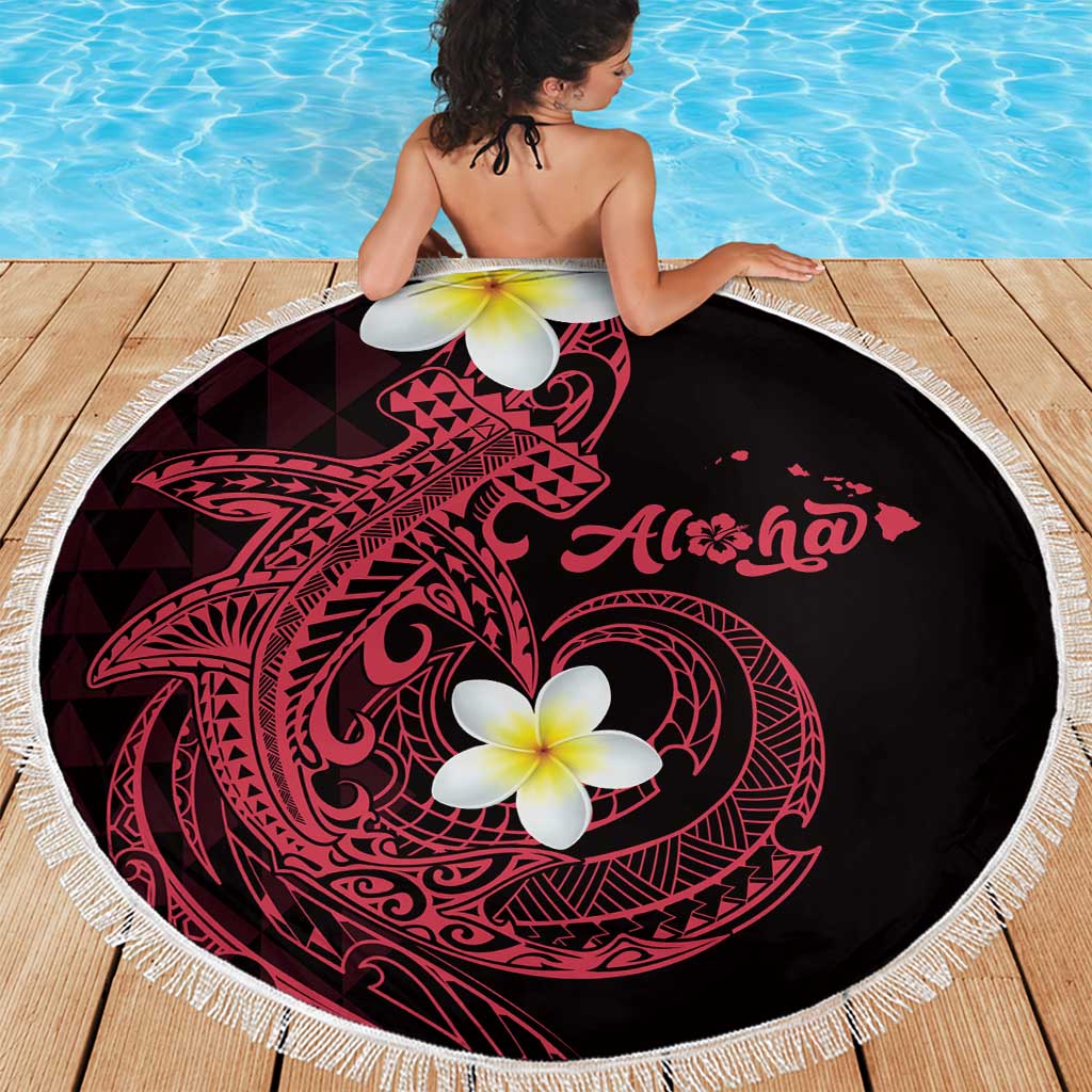 Aloha Hammerhead Shark Beach Blanket Feverish Pink Hawaiian Kakau Tribal Tattoo LT9 - Polynesian Pride