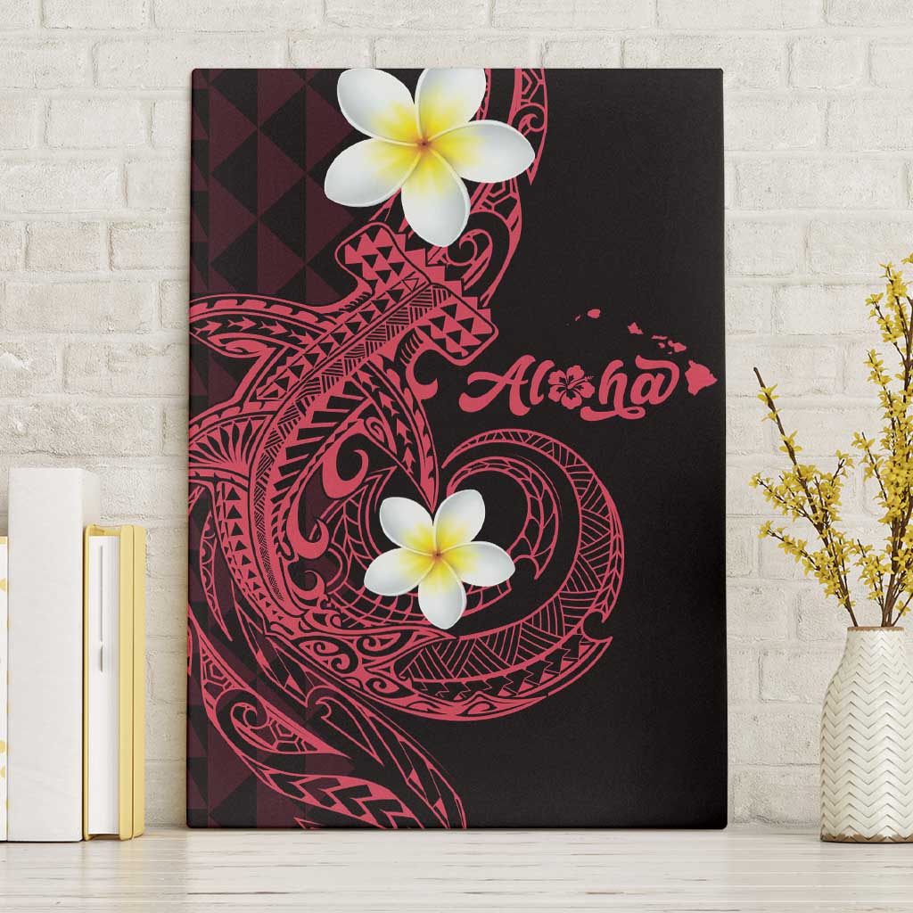 Aloha Hammerhead Shark Canvas Wall Art Feverish Pink Hawaiian Kakau Tribal Tattoo LT9 Without Frame Pink - Polynesian Pride