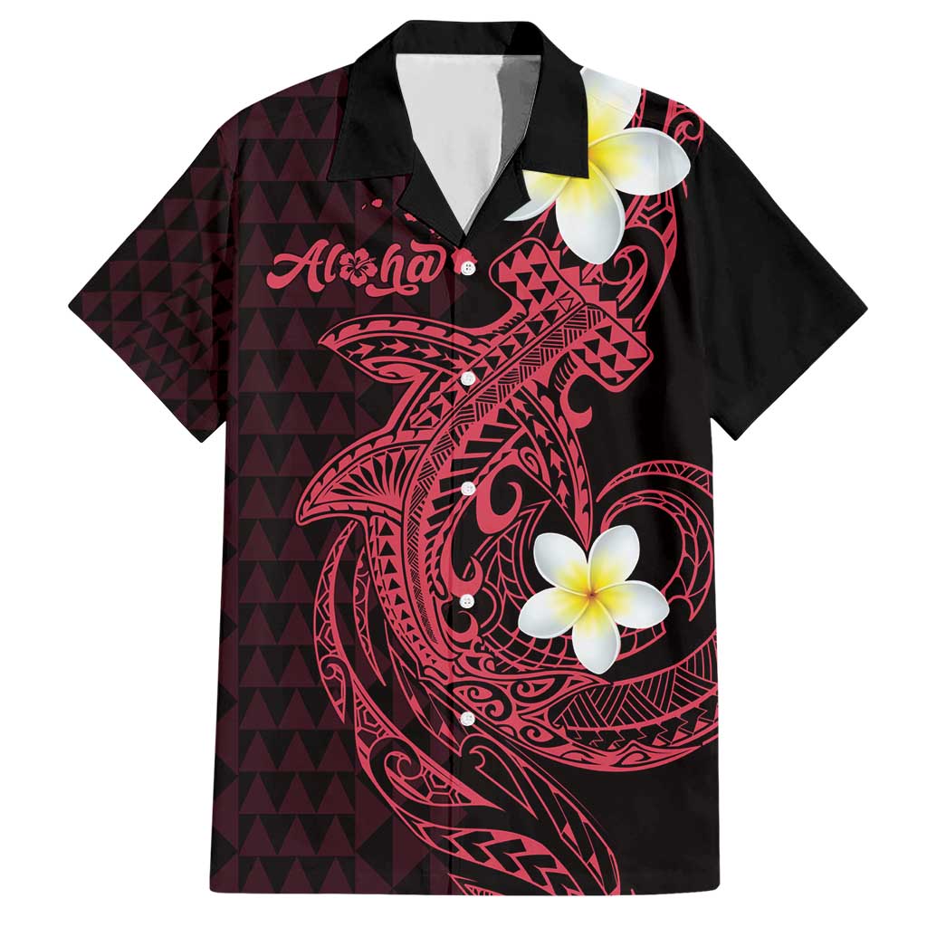 Aloha Hammerhead Shark Hawaiian Shirt Feverish Pink Hawaiian Kakau Tribal Tattoo LT9 Pink - Polynesian Pride