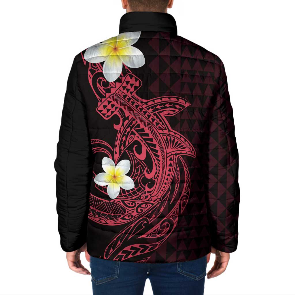 Aloha Hammerhead Shark Padded Jacket Feverish Pink Hawaiian Kakau Tribal Tattoo LT9 - Polynesian Pride