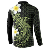 Aloha Hammerhead Shark Button Sweatshirt Lime Rickey Hawaiian Kakau Tribal Tattoo LT9 - Polynesian Pride