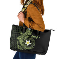 Aloha Hammerhead Shark Leather Tote Bag Lime Rickey Hawaiian Kakau Tribal Tattoo LT9 Lime - Polynesian Pride