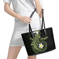 Aloha Hammerhead Shark Leather Tote Bag Lime Rickey Hawaiian Kakau Tribal Tattoo LT9 - Polynesian Pride