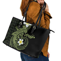 Aloha Hammerhead Shark Leather Tote Bag Lime Rickey Hawaiian Kakau Tribal Tattoo LT9 - Polynesian Pride