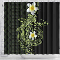 Aloha Hammerhead Shark Shower Curtain Lime Rickey Hawaiian Kakau Tribal Tattoo LT9 - Polynesian Pride
