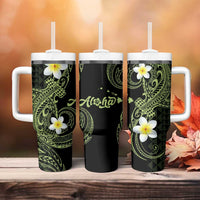 Aloha Hammerhead Shark Tumbler With Handle Lime Rickey Hawaiian Kakau Tribal Tattoo LT9 - Polynesian Pride