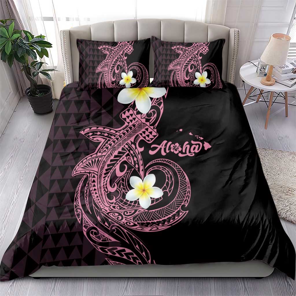 Aloha Hammerhead Shark Bedding Set Vivacious Pink Hawaiian Kakau Tribal Tattoo LT9 - Polynesian Pride