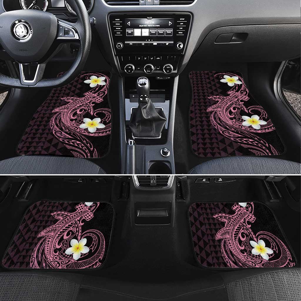 Aloha Hammerhead Shark Car Mats Vivacious Pink Hawaiian Kakau Tribal Tattoo LT9 Set 4pcs Pink - Polynesian Pride