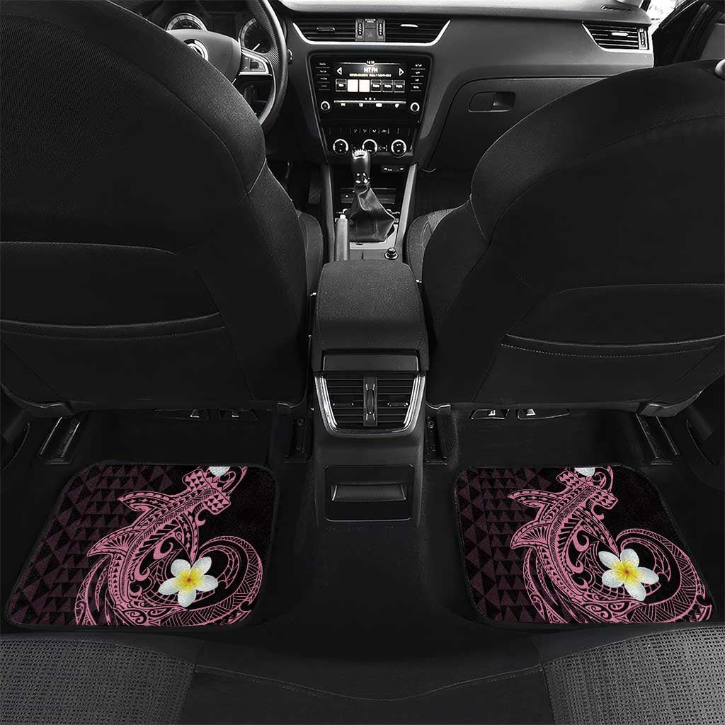 Aloha Hammerhead Shark Car Mats Vivacious Pink Hawaiian Kakau Tribal Tattoo LT9 Set 2pcs - Back Pink - Polynesian Pride