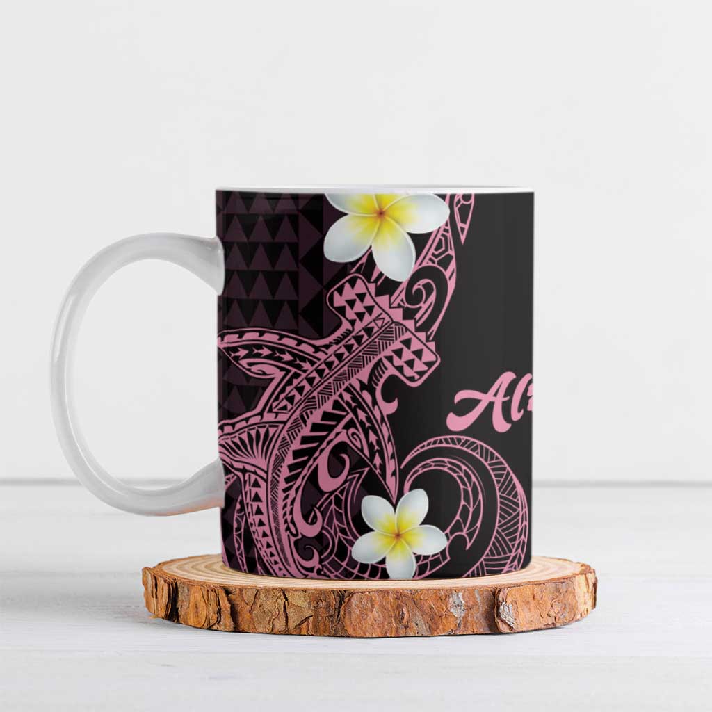 Aloha Hammerhead Shark Ceramic Mug Vivacious Pink Hawaiian Kakau Tribal Tattoo LT9 Pink - Polynesian Pride