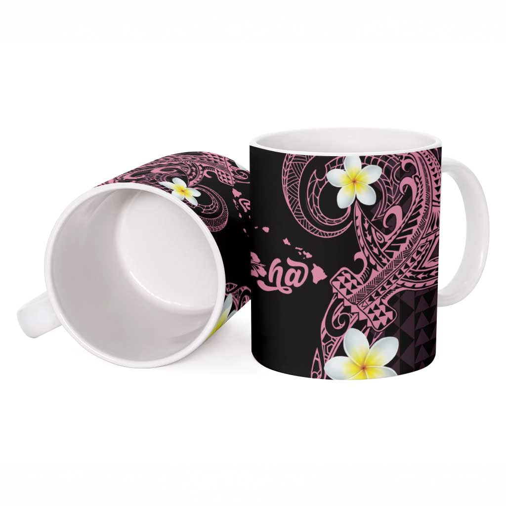 Aloha Hammerhead Shark Ceramic Mug Vivacious Pink Hawaiian Kakau Tribal Tattoo LT9 - Polynesian Pride
