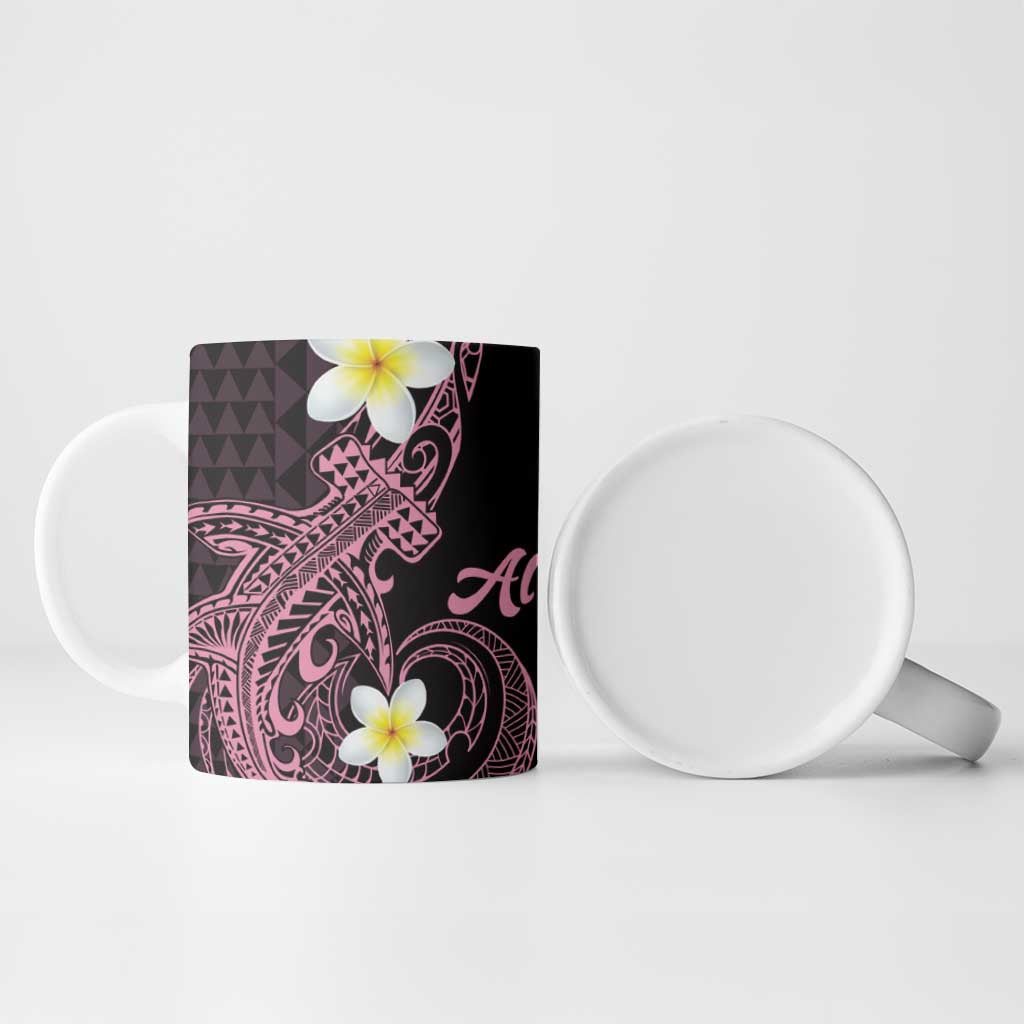 Aloha Hammerhead Shark Ceramic Mug Vivacious Pink Hawaiian Kakau Tribal Tattoo LT9 - Polynesian Pride