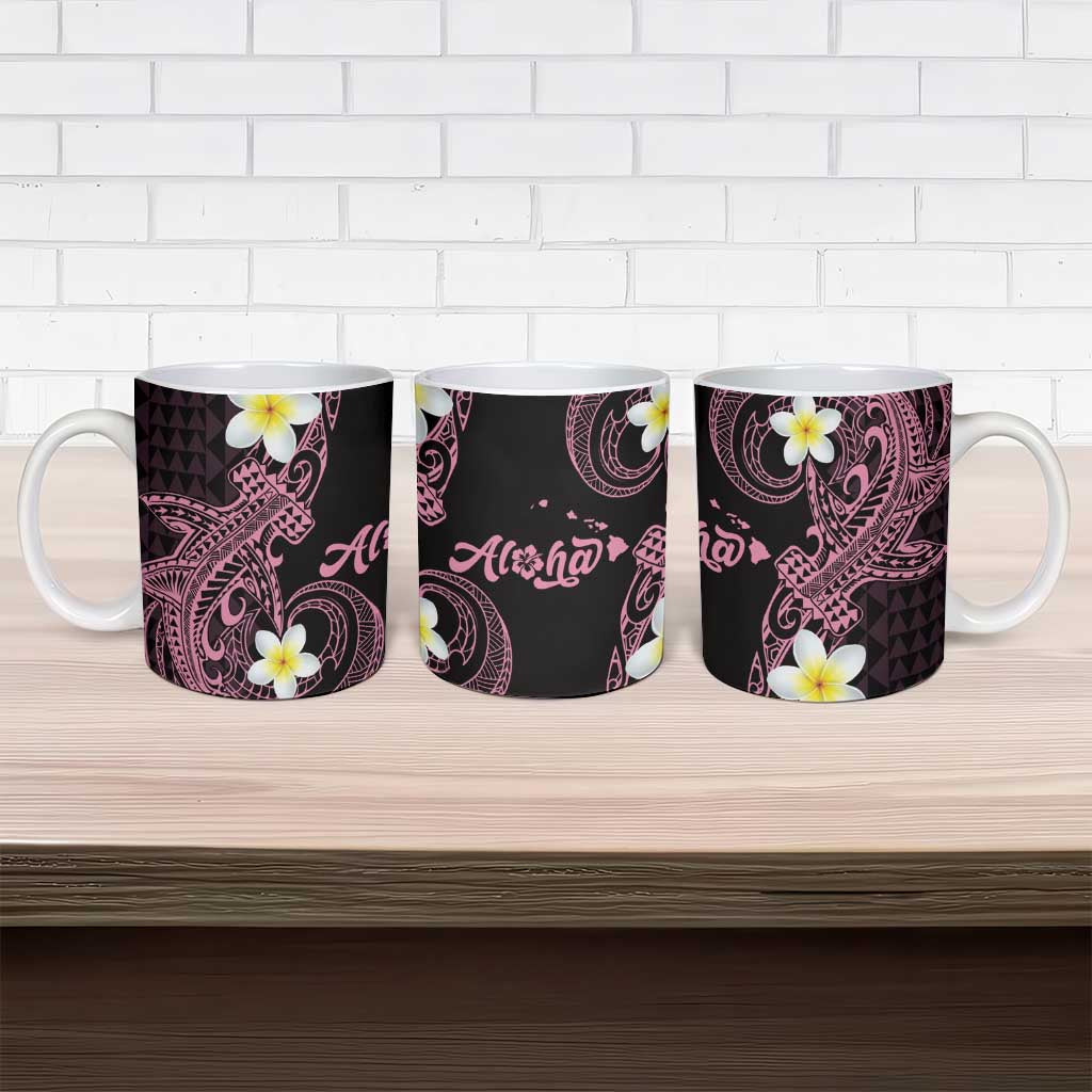 Aloha Hammerhead Shark Ceramic Mug Vivacious Pink Hawaiian Kakau Tribal Tattoo LT9 - Polynesian Pride