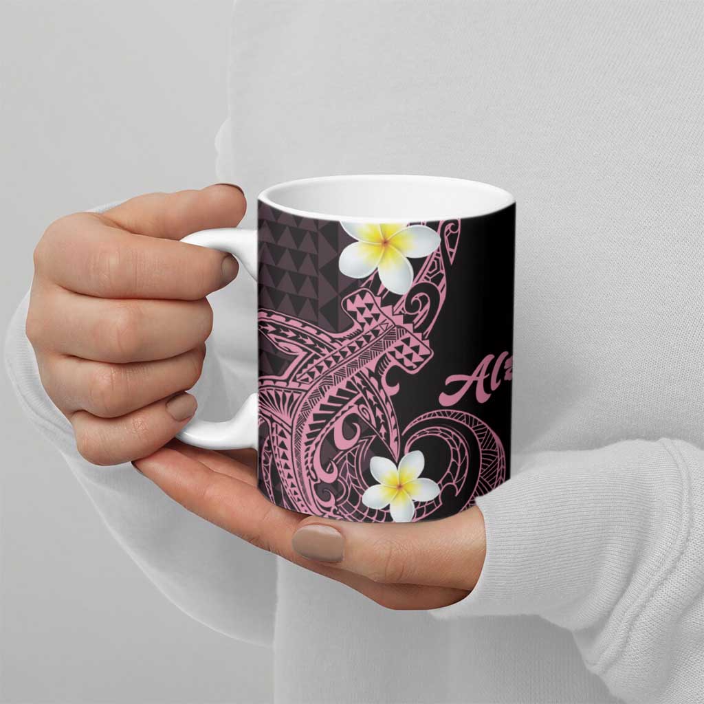 Aloha Hammerhead Shark Ceramic Mug Vivacious Pink Hawaiian Kakau Tribal Tattoo LT9 - Polynesian Pride