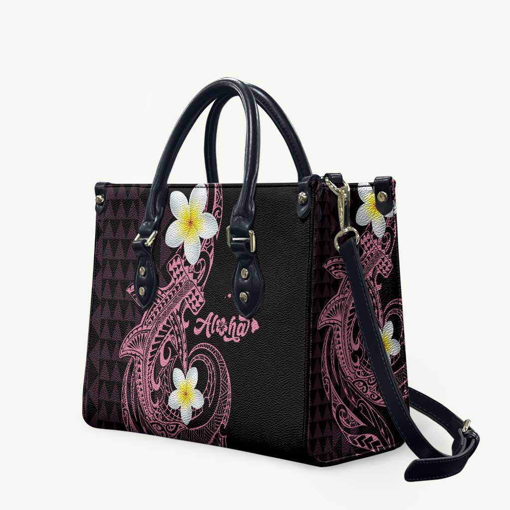Aloha Hammerhead Shark Leather Bag Vivacious Pink Hawaiian Kakau Tribal Tattoo LT9 Pink - Polynesian Pride
