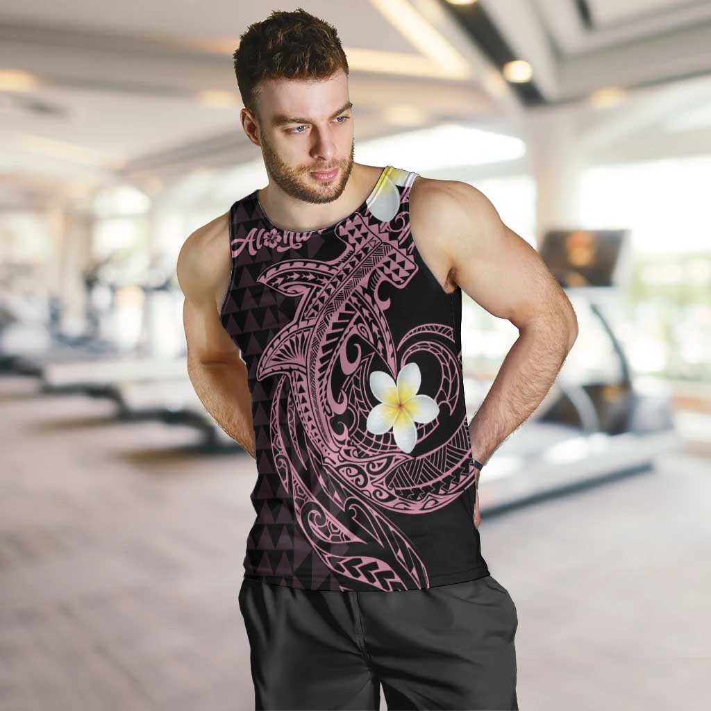 Aloha Hammerhead Shark Men Tank Top Vivacious Pink Hawaiian Kakau Tribal Tattoo LT9 Pink - Polynesian Pride