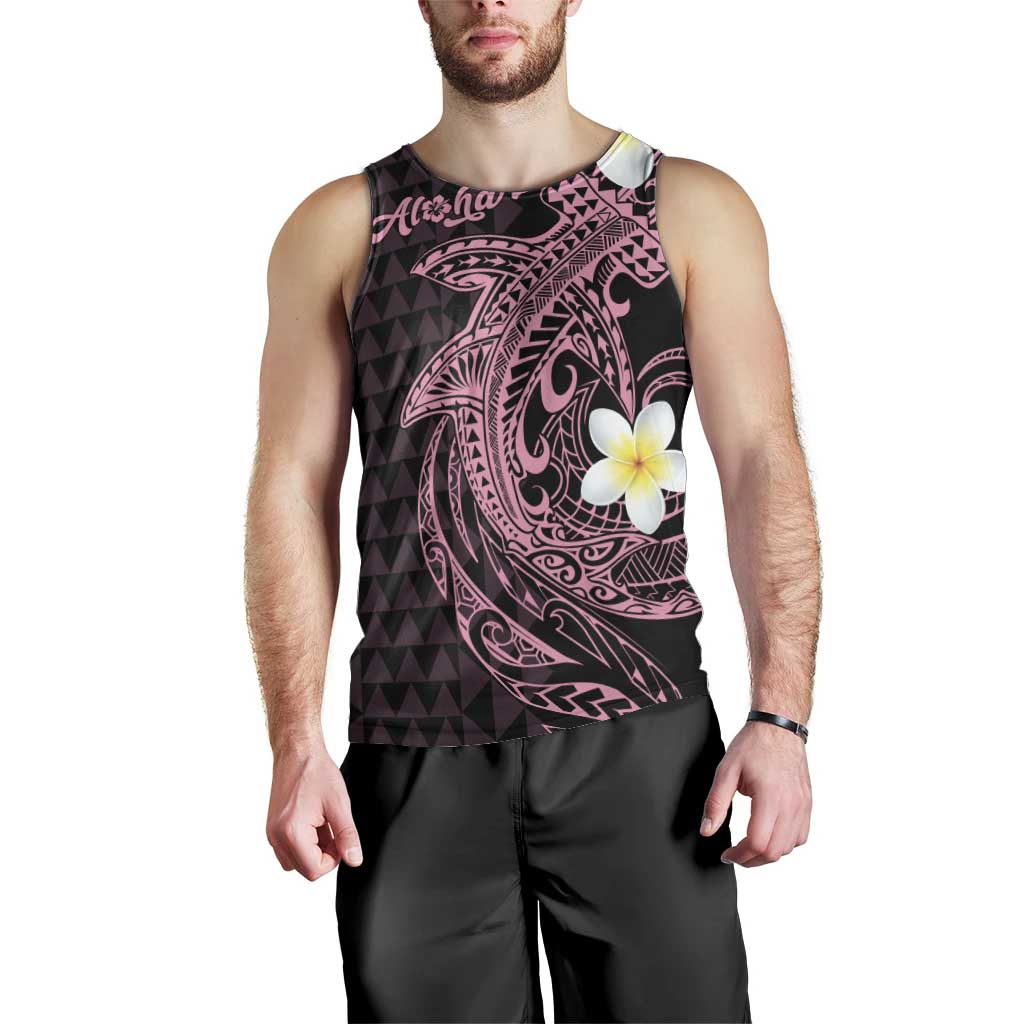 Aloha Hammerhead Shark Men Tank Top Vivacious Pink Hawaiian Kakau Tribal Tattoo LT9 - Polynesian Pride