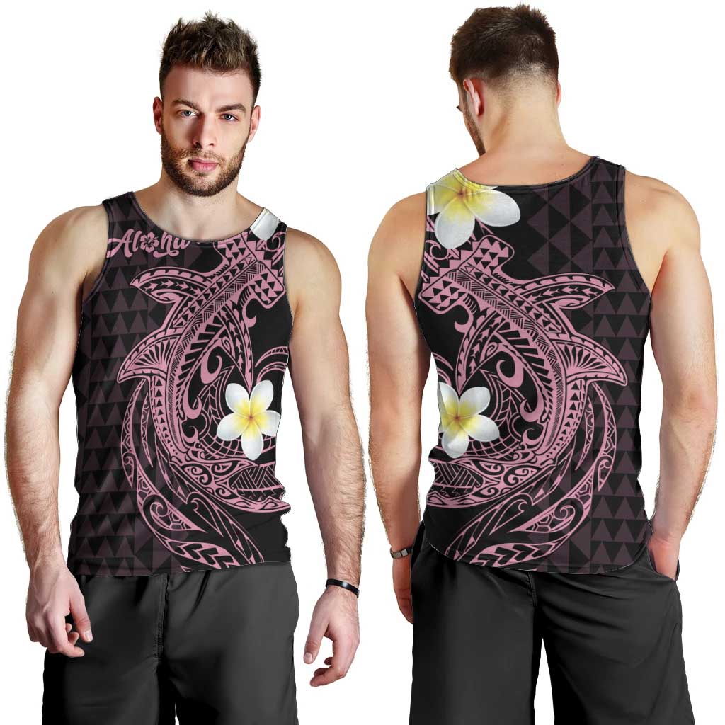 Aloha Hammerhead Shark Men Tank Top Vivacious Pink Hawaiian Kakau Tribal Tattoo LT9 - Polynesian Pride