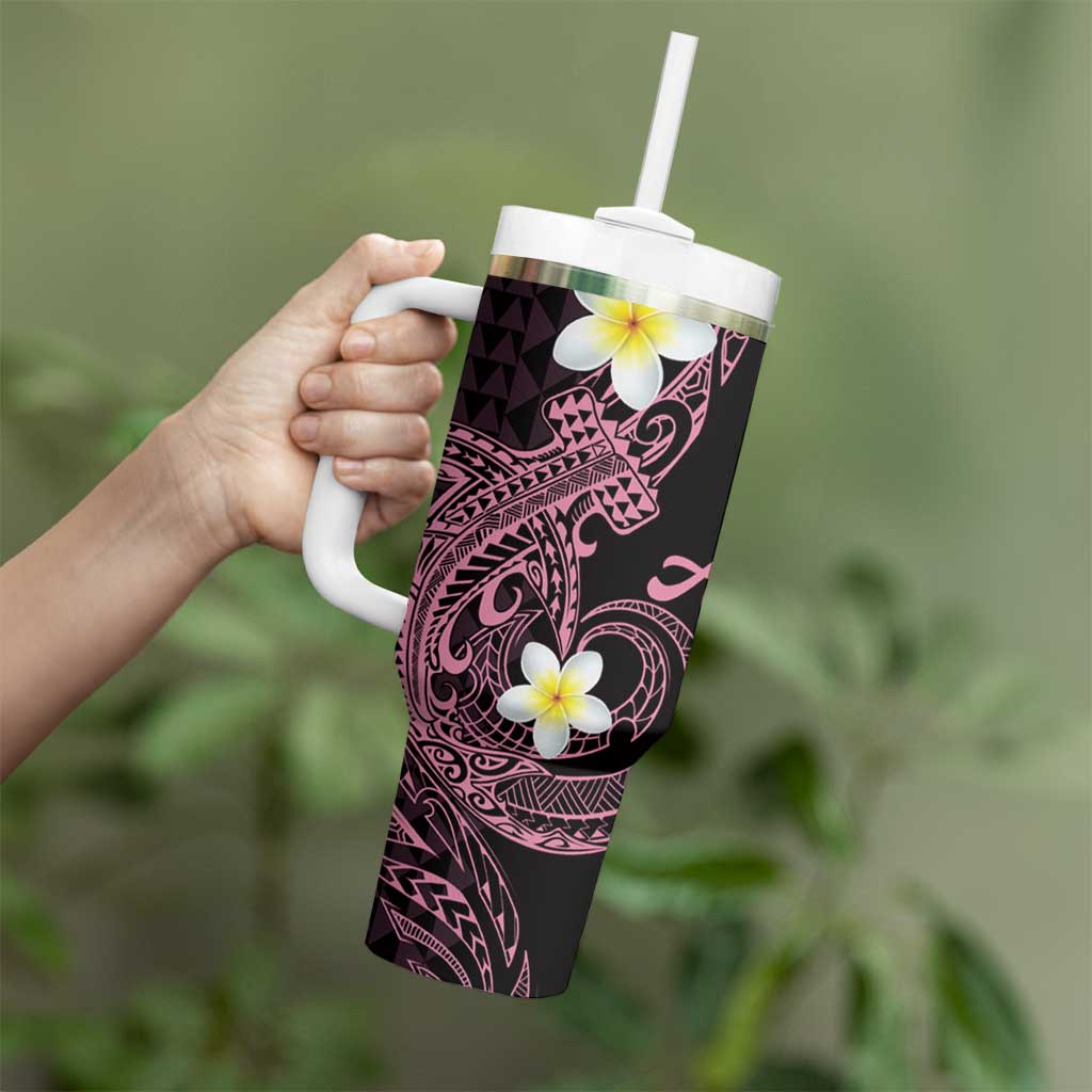 Aloha Hammerhead Shark Tumbler With Handle Vivacious Pink Hawaiian Kakau Tribal Tattoo LT9 - Polynesian Pride
