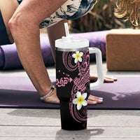 Aloha Hammerhead Shark Tumbler With Handle Vivacious Pink Hawaiian Kakau Tribal Tattoo LT9 - Polynesian Pride