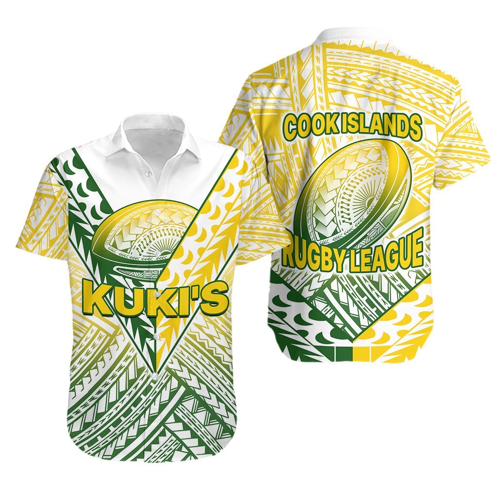 The Kuki's Cook Islands Rugby Hawaiian Shirt Be Unique Vibe White LT9 White - Polynesian Pride