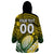 (Custom Text And Number) The Kuki's Cook Islands Rugby Wearable Blanket Hoodie Be Unique Vibe Black LT9 - Polynesian Pride