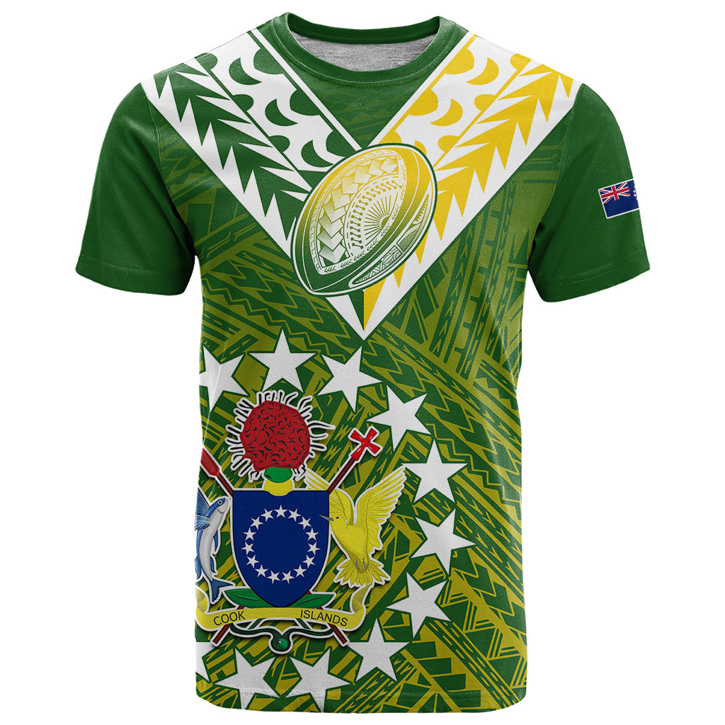 (Custom Text and Number) The Kukis Cook Islands Rugby T Shirt Be Unique Vibe Green LT9 Green - Polynesian Pride