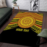 Personalised Tonga Ha apai High School Area Rug Ngatu Fonulei Pattern LT9 Gold - Polynesian Pride