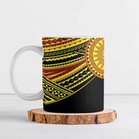 Personalised Tonga Ha apai High School Ceramic Mug Ngatu Fonulei Pattern LT9 Gold - Polynesian Pride