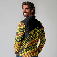 Personalised Tonga Ha apai High School Long Sleeve Polo Shirt Ngatu Fonulei Pattern LT9 - Polynesian Pride