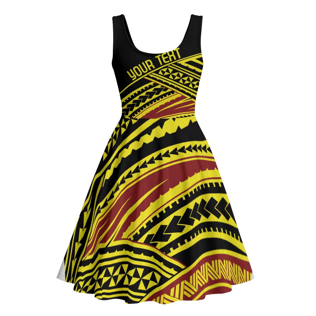 Personalised Tonga Ha apai High School Midi Dress Ngatu Fonulei Pattern LT9 - Polynesian Pride