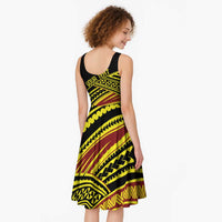 Personalised Tonga Ha apai High School Midi Dress Ngatu Fonulei Pattern LT9 - Polynesian Pride