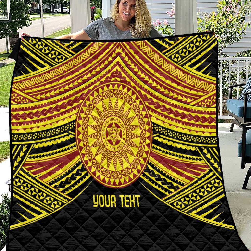 Personalised Tonga Ha apai High School Quilt Ngatu Fonulei Pattern LT9 Gold - Polynesian Pride