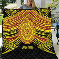 Personalised Tonga Ha apai High School Quilt Ngatu Fonulei Pattern LT9 Gold - Polynesian Pride