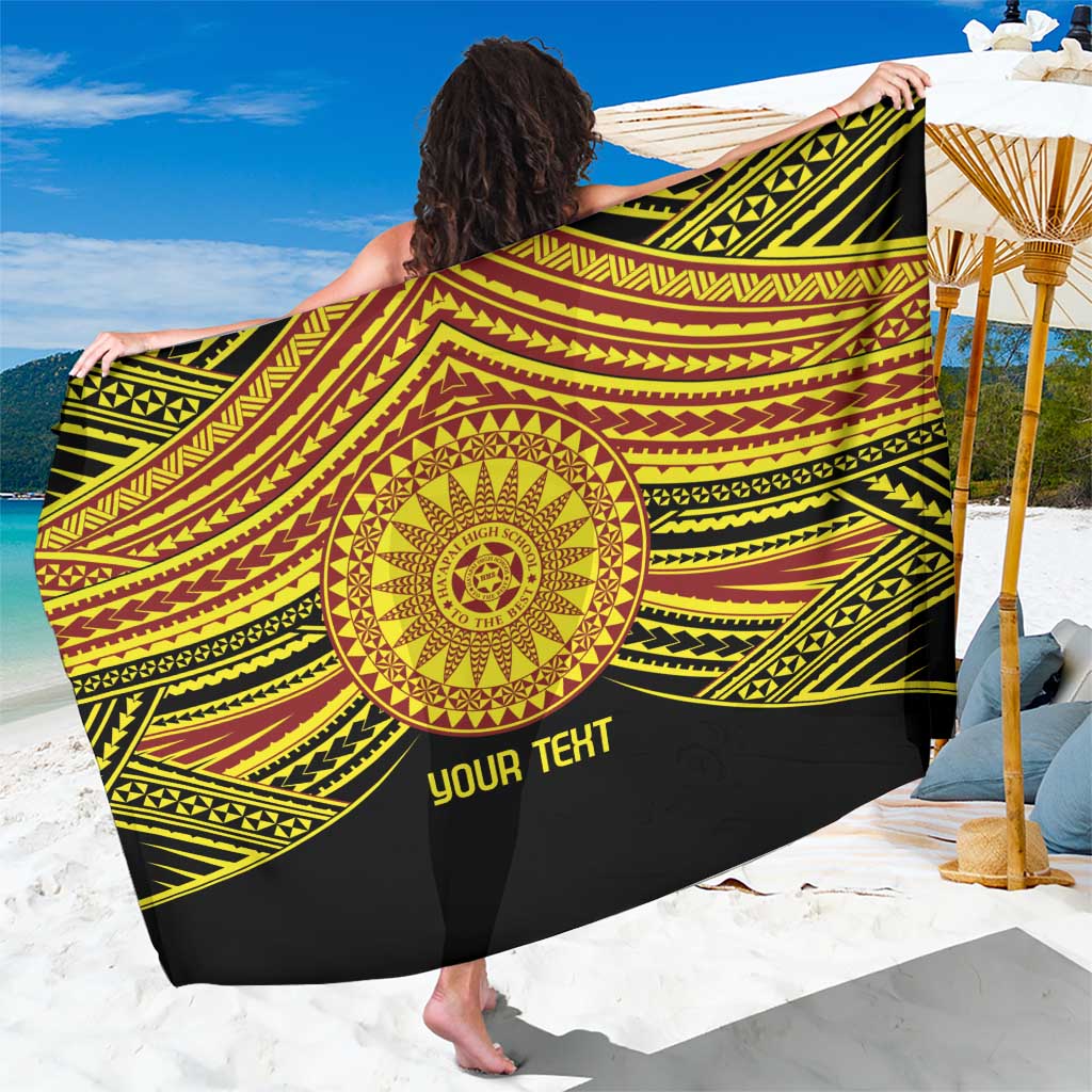 Personalised Tonga Ha apai High School Sarong Ngatu Fonulei Pattern LT9 One Size 44 x 66 inches Gold - Polynesian Pride