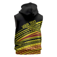 Personalised Tonga Ha apai High School Sleeveless Hoodie Ngatu Fonulei Pattern LT9 - Polynesian Pride
